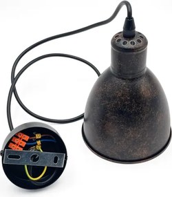 Brilagi - Lampadario LED sospeso su cavo RIDDY 1xE27/60W/230V rame/patina