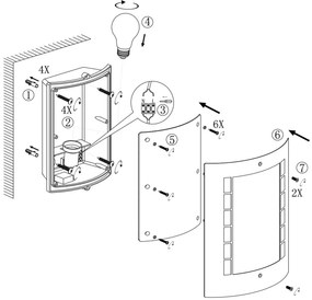 Applique Nera E27 da parete IP54 per esterni - serie METRO