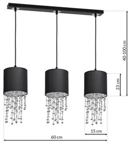 Lampadario a sospensione con filo ALMERIA 3xE27/60W/230V