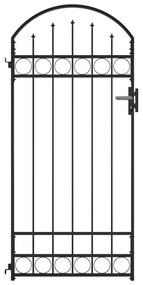 Cancello Per Recinzione Ad Arco İn Acciaio 89x200 Cm Nero /