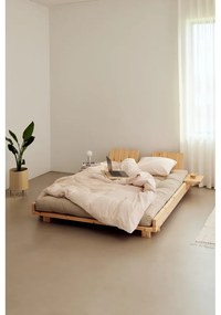 Letto matrimoniale in legno di pino con rete color naturale 160x200 cm Social Bed - Karup Design