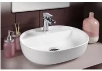 Lavabo in ceramica ovale da appoggio Kiby