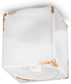 Plafoniera Vintage Ceramica Bianca 1 Luce E27