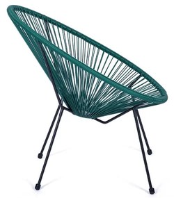 Poltrona da giardino verde in rattan artificiale Avocado - Bonami Selection