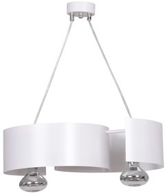 Lampadario Moderno 2 Luci Houyi In Acciao Bianco E Cromo