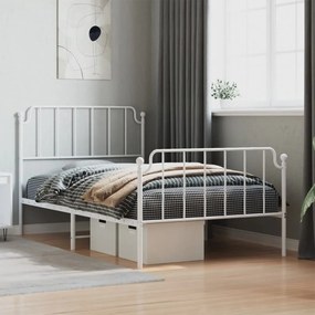 Giroletto con testiera e pediera metallo bianco 107x203 cm