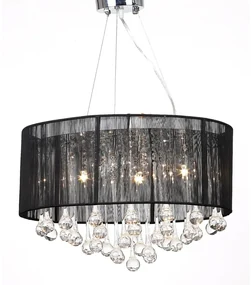 Lampadario Con 85 Cristalli Nero /