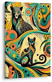Quadro su tela – Gatti ornamentali