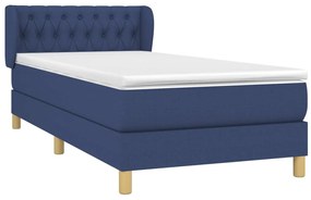Giroletto a molle con materasso blu 100x200 cm in tessuto