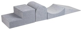 Gioco per psicomotricità grigio chiaro in velluto 4 pz altezza totale 30 cm 45x193 cm Montessori – Meowbaby