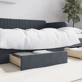 Cassetti Da Letto 2pz Grigio Scuro İn Truciolato E Velluto /