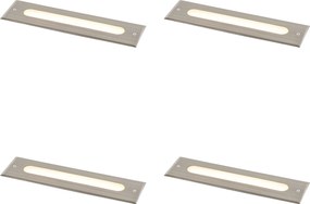 Set di 4 faretti da terra moderni in acciaio 30 cm LED inclusi IP65 - Eline