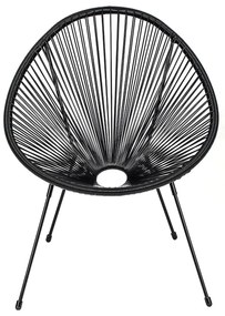 Poltrona da esterno nera in metallo e plastica Avocado Comfort – Bonami Selection
