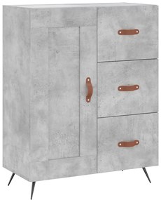 Credenza grigio cemento 69,5x34x90 cm in legno multistrato