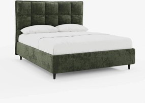 AURO letto imbottito con vano contenitore e testiera capitonné alta in ciniglia Oeko-Tex®