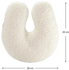 Cuscino per divano da bambini color crema con rivestimento in bouclé U – Wigiwama