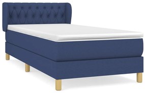 Giroletto a molle con materasso blu 100x200 cm in tessuto