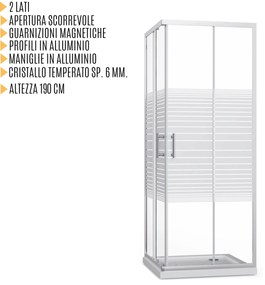 Box doccia 80x80 scorrevole cristallo serigrafato 6mm - Katariina