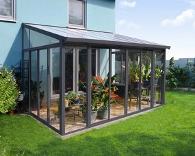 Giardino d’inverno Veranda Sanremo Palram - Canopia 3 x 4,25 m grigio