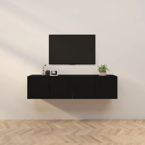 Mobili Porta TV a Parete 2 pz Nero 80x34,5x40 cm