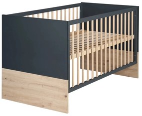 Culla in grigio scuro-naturale 70x140 cm Lenn - Roba