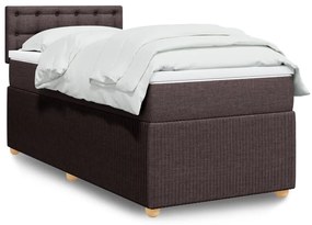Giroletto A Molle Con Materasso Marrone Scuro 90x190cm Tessuto /