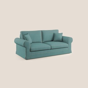 Lady divano classico bicolore in piuma d'oca realizzato con tessuto impermeabile T02 petrolio - panna