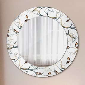 Specchio rotondo stampato Sparrows birds branys fi 50 cm