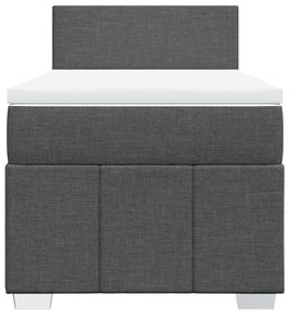 Giroletto a molle con materasso grigio scuro 80x200 cm tessuto