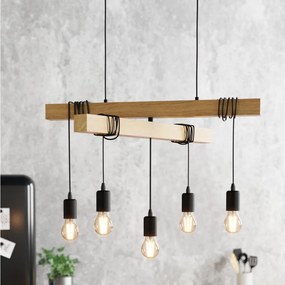 Eglo 43629 - Lampadario su corda TOWNSHEND 5xE27/60W/230V