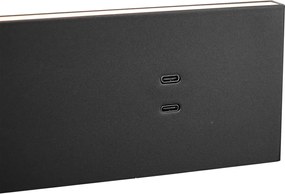 Set di 2 lampade da parete moderne nere regolabili con USB-C incl. LED - Modric