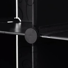 Armadietto modulare 18 scomparti nero e bianco 37x146x180,5 cm