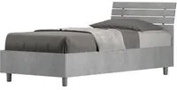 Letto Singolo 80x200 cm Senza Rete Testata Doghe Inclinata Ankel Grigio