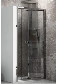 Kamalu - porta doccia 75cm apertura a libro vetro trasparente k045