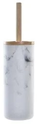 Scopino per il Bagno DKD Home Decor Bianco Naturale Metallo Resina Caucciù Marmo Scandi 30 x 40 cm 10,3 x 10,3 x 38 cm