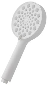 Doccetta tonda 26 cm con tre tipi di getto bianco opaco in ABS Hidra