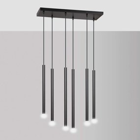 Lampadario a sospensione SELTER 6 BLACK