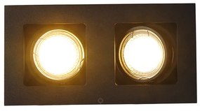 Faretto da incasso nero rettangolare 2 luci - Qure