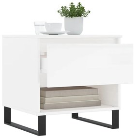 Tavolini salotto 2pz bianco lucido 50x46x50cm legno multistrato
