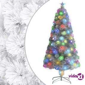 vidaXL Albero Natale Preilluminato Bianco 120 cm in Fibra Ottica