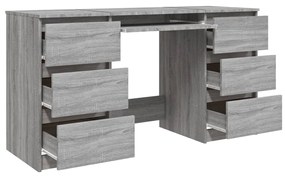 Scrivania Grigio Sonoma 140x50x77 cm in Legno Multistrato