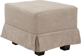 Pouf imbottito in tessuto 57x41 h sfoderabile Beige e piedini