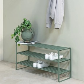 Scarpiera in metallo grigio-verde Rex - Spinder Design