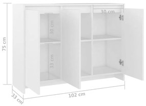 Credenza Bianca 102x33x75 cm in Truciolato