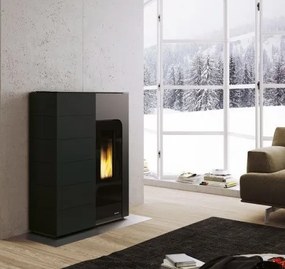 Palazzetti Ginger Idro 14 stufa A Pellet ecofire Salvaspazio 14kw Ad Acqua In Acciaio Nero