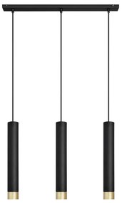 LED Lampadario a sospensione con filo TUBA 3xGU10/4,8W/230V nero/oro