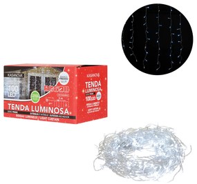 Tenda luci di Natale 100 LED bianco freddo