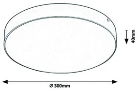 Rabalux-LED Plafoniera da bagno LED/24W/230V 2800/4000/6000K IP44 nera