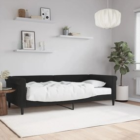 Divano Letto Con Materasso Nero 90x200 Cm İn Velluto /