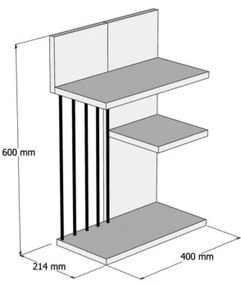 Mensola NEZMA 60x40 cm beige/antracite